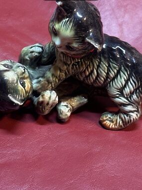 Ceramic Pair of Playful Kittens -